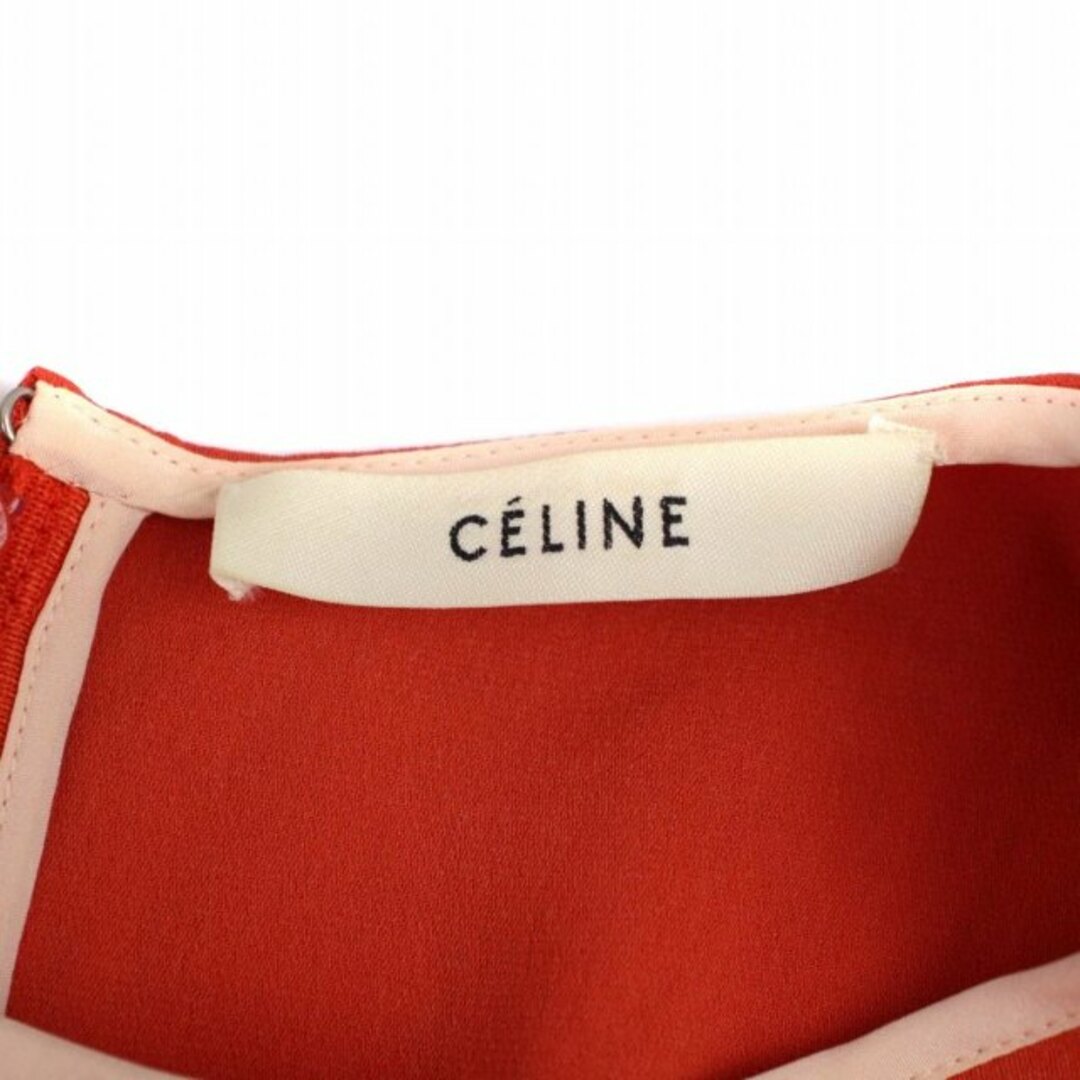 celine(セリーヌ)のセリーヌ ワンピース ミニ丈 半袖 クルーネック シルク S マルチカラー レディースのワンピース(ミニワンピース)の商品写真