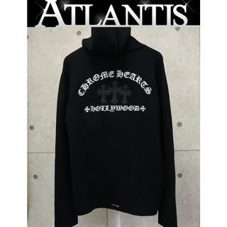 クロムハーツ(Chrome Hearts)のCHROME HEARTS 銀座店 クロムハーツ 美品 セメタリークロスパッチ カシミヤ ニット ジップ パーカー メンズ SV925 size:L 黒 94655(カーディガン)