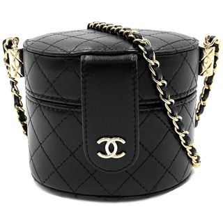 シャネル(CHANEL)の【限定価格】CHANEL シャネル ショルダーバッグ マトラッセ スモールバニティ ミニバッグ チェーンショルダー 肩掛け 斜め掛け 小さめ 鞄 かばん AP1616 ラムスキン    ブラック 黒 ソフトゴールド金具 レディース 美品【中古品】(ショルダーバッグ)