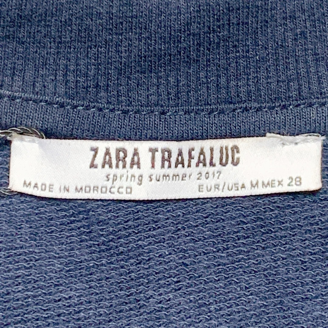 ZARA(ザラ)の【タグ付き未使用品】ZARA　ビッグフリルスウェット　ネイビー　オーバーサイズ レディースのトップス(トレーナー/スウェット)の商品写真