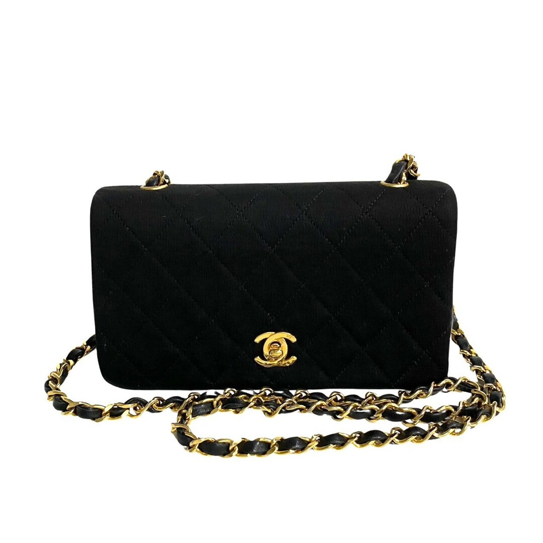 CHANEL(シャネル)の極 美品 シール有 1番台 CHANEL シャネル マトラッセ コットン ラムスキン ターンロック フルフラップ チェーン ショルダーバッグ 黒 73960 レディースのバッグ(ショルダーバッグ)の商品写真