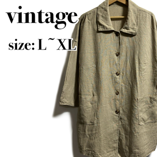 ヴィンテージ(VINTAGE)のシャツ ヴィンテージ 海外古着 リネン 七分袖 ジャケット(シャツ)