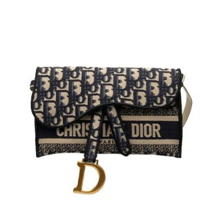 美品 ディオール オブリーク サドルスリムポーチS ウエストバッグ ベルトバッグ ジャガード レディース Dior 【228-43746】