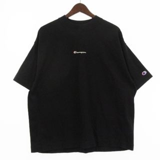 チャンピオン(Champion)のチャンピオン モックネック ロゴT Tシャツ カットソー 五分袖 黒 S(その他)