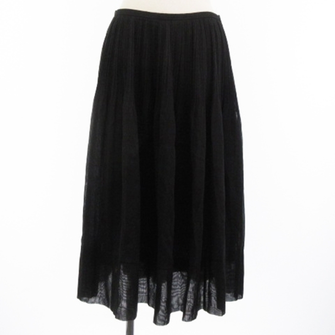 DRESSTERIOR(ドレステリア)のドレステリア プリーツ スカート ロング オーガンジー 黒 ブラック 36 レディースのスカート(ロングスカート)の商品写真