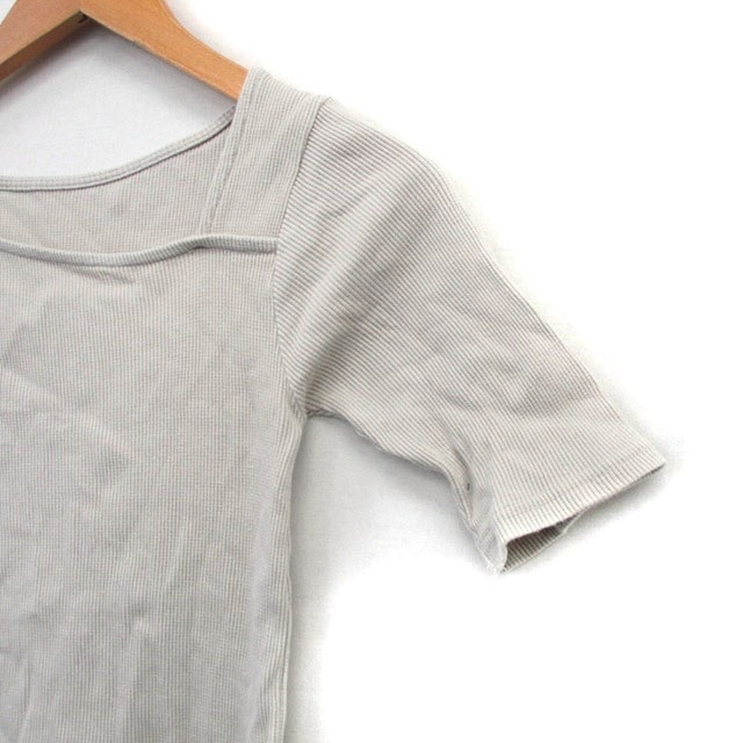 LOWRYS FARM(ローリーズファーム)のローリーズファーム LOWRYS FARM リブ カットソー Tシャツ 五分袖 レディースのトップス(カットソー(半袖/袖なし))の商品写真