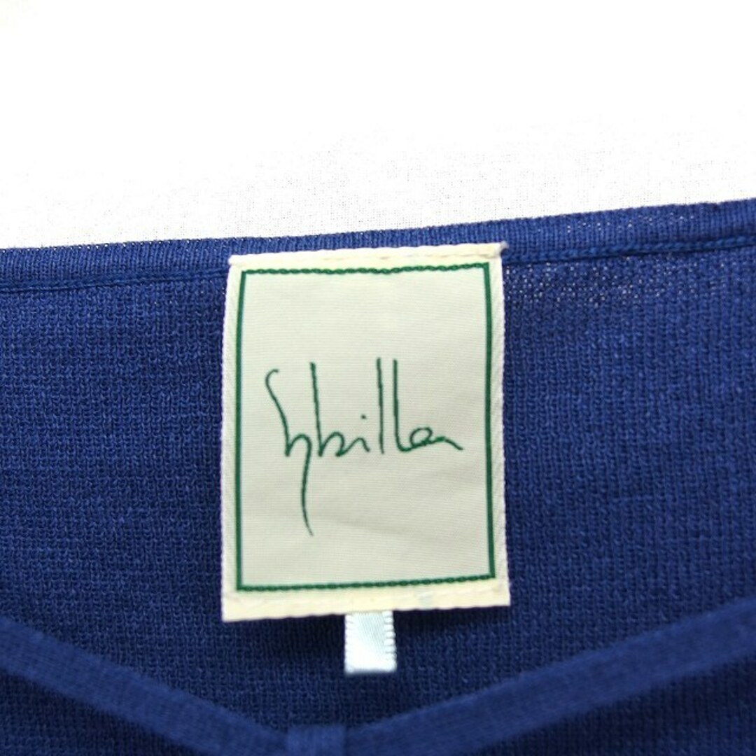 Sybilla(シビラ)のシビラ SYBILLA 半袖ニット セーター ペンタゴンネック 無地 M ブルー レディースのトップス(ニット/セーター)の商品写真