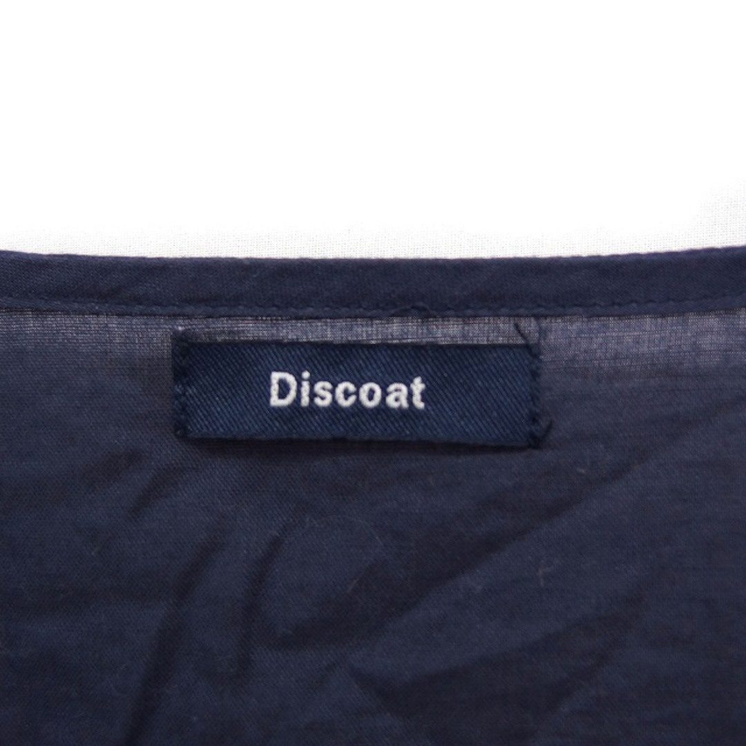 Discoat(ディスコート)のディスコート Discoat 刺繍 シャツ ブラウス 七分袖 オープンネック レディースのトップス(その他)の商品写真