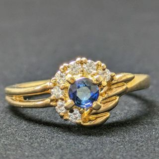 ミキモト(MIKIMOTO)の806 ミキモトサファイアダイヤリングK18YGS0.24D0.14 11号(リング(指輪))