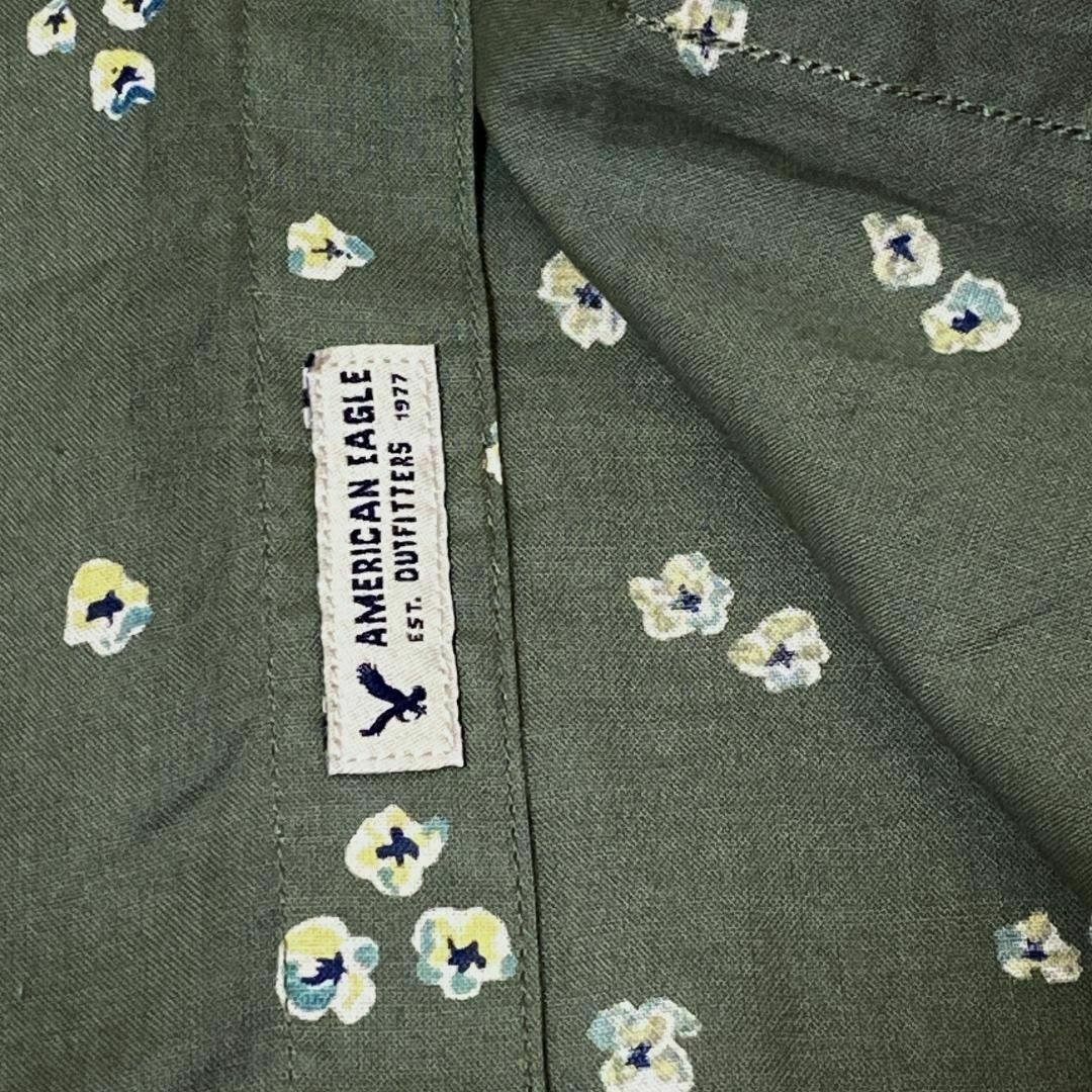 American Eagle(アメリカンイーグル)のアメリカンイーグル 長袖シャツ 小花柄 ロゴタグ 総柄 US古着 o55 メンズのトップス(シャツ)の商品写真