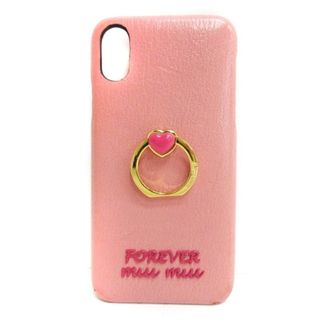 ミュウミュウ(miumiu)のミュウミュウ リング付き iPhoneケース X / XS ピンク ■016(その他)