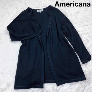 ドゥーズィエムクラス(DEUXIEME CLASSE)の極美品 Americana コットン カーディガン アウター 春夏 ロング丈(カーディガン)