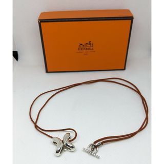 エルメス(Hermes)のHERMES リマ ネックレス ミニ ペンダント オレンジ ブラウン(ネックレス)