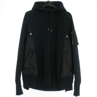 サカイ(sacai)のサカイ sacai 23AW ハイブリッドパーカー フーディー 2 ブラック 黒(パーカー)