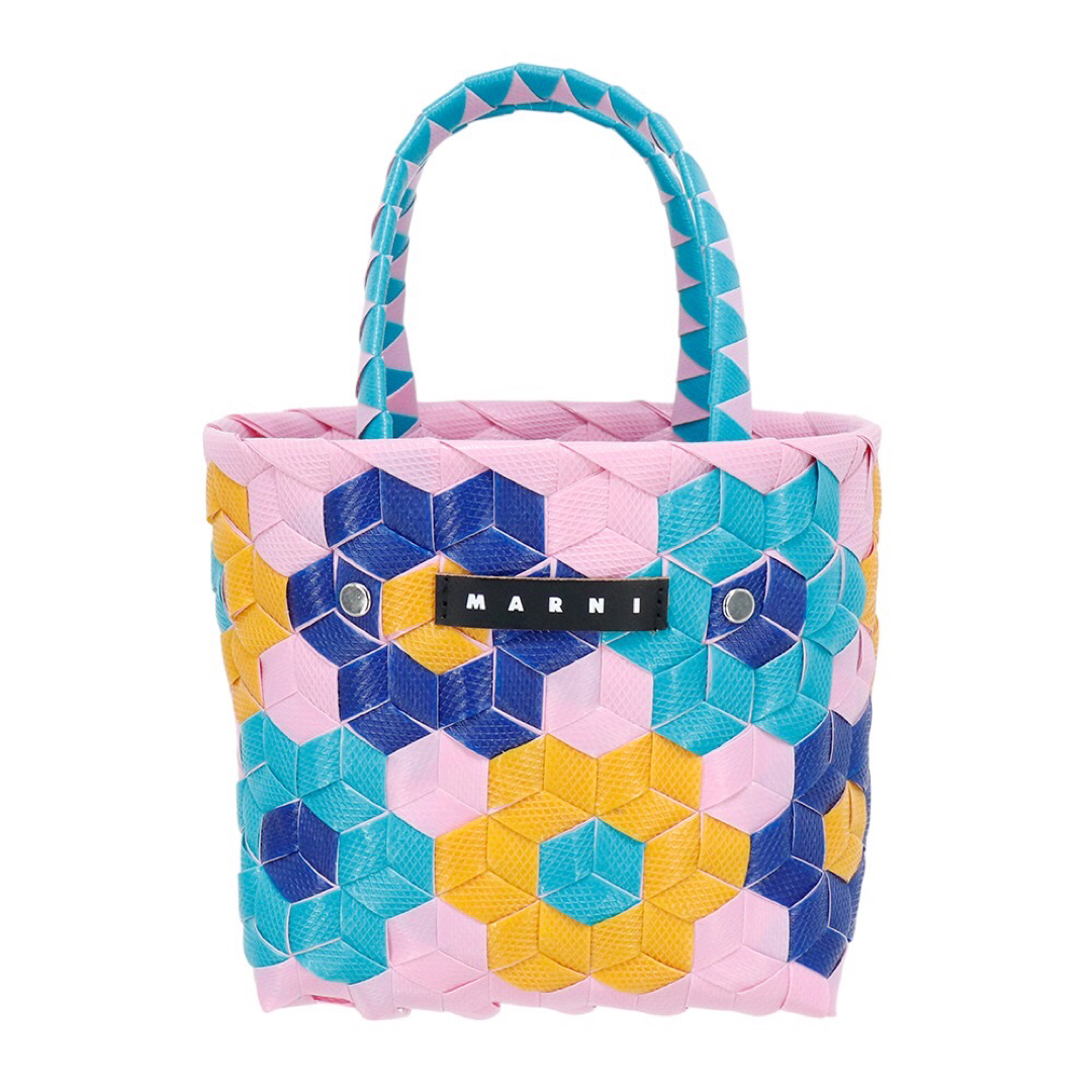 Marni(マルニ)のマルニ バッグ サンフラワー ウーブンバッグ ピンク ミニバッグ 編み込み 軽量 レディースのバッグ(トートバッグ)の商品写真