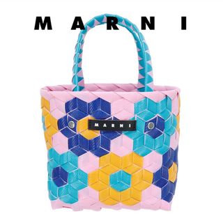 マルニ(Marni)のマルニ バッグ サンフラワー ウーブンバッグ ピンク ミニバッグ 編み込み 軽量(トートバッグ)