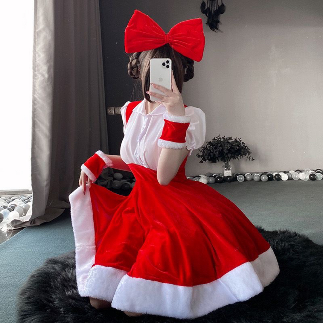 サンタクロース衣装 レディース クリスマス コスプレ コスチューム 衣装 サンタ エンタメ/ホビーのコスプレ(衣装)の商品写真