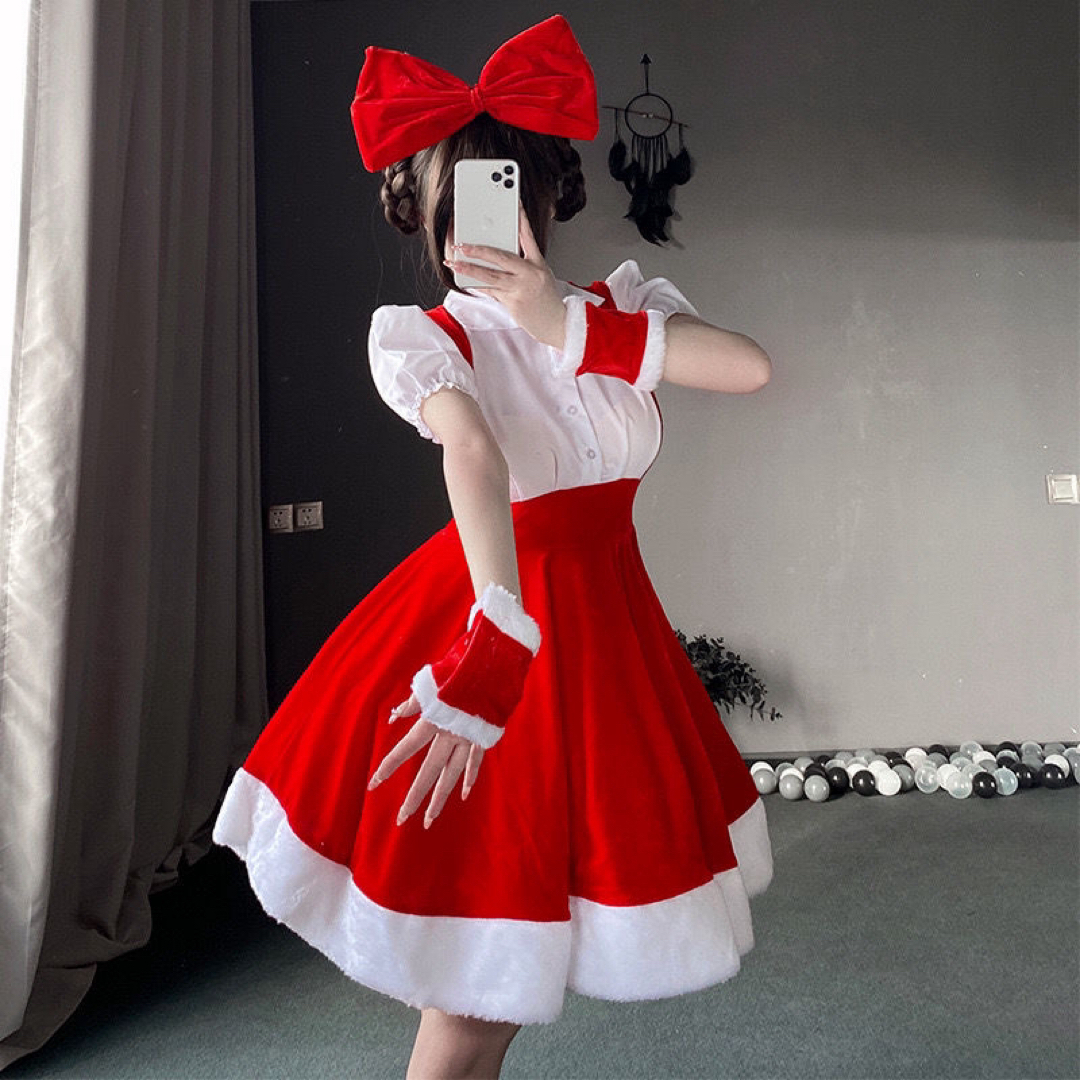 サンタクロース衣装 レディース クリスマス コスプレ コスチューム 衣装 サンタ エンタメ/ホビーのコスプレ(衣装)の商品写真