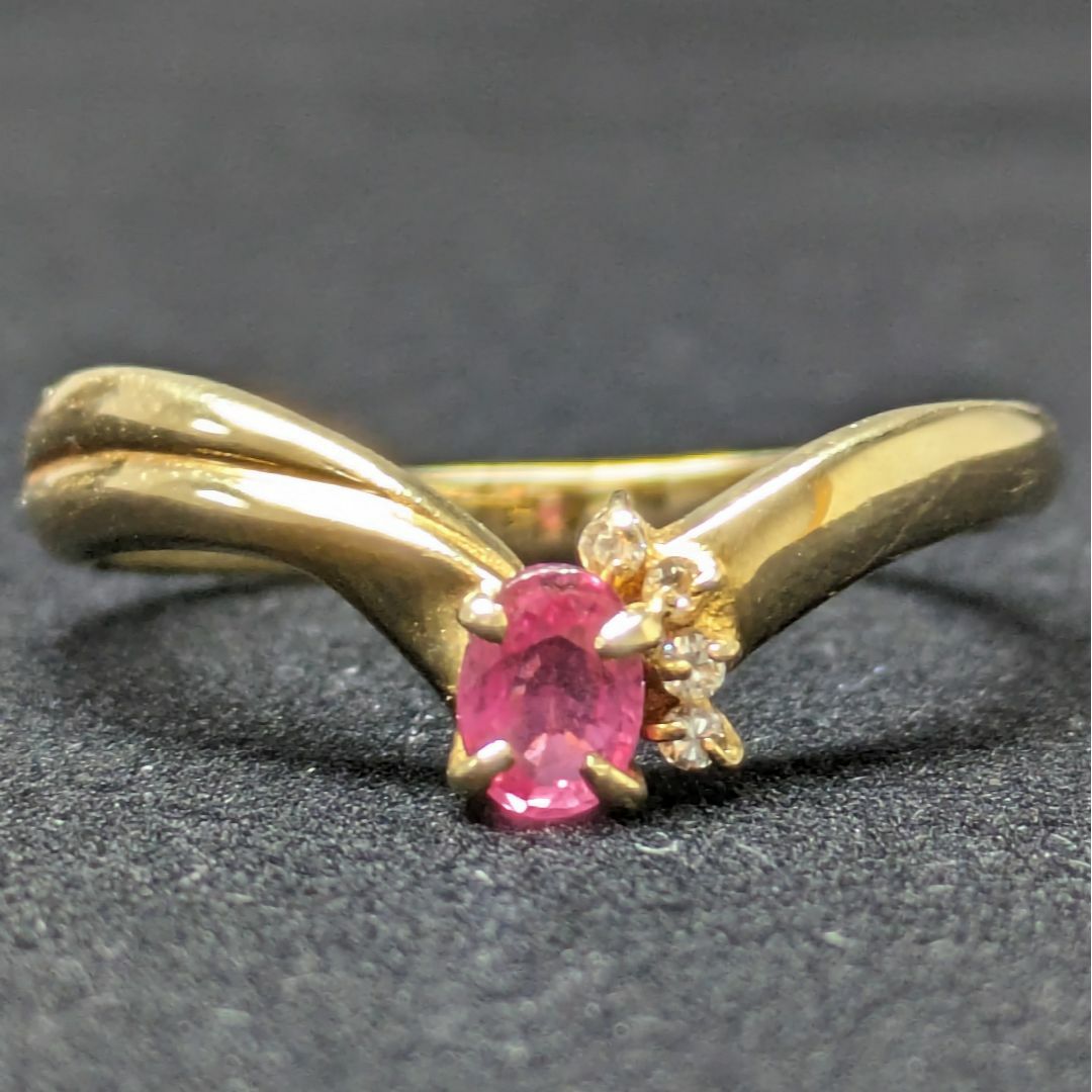 833 ダイヤルビーリングK18YGイエローゴールド0.28ct15号 レディースのアクセサリー(リング(指輪))の商品写真