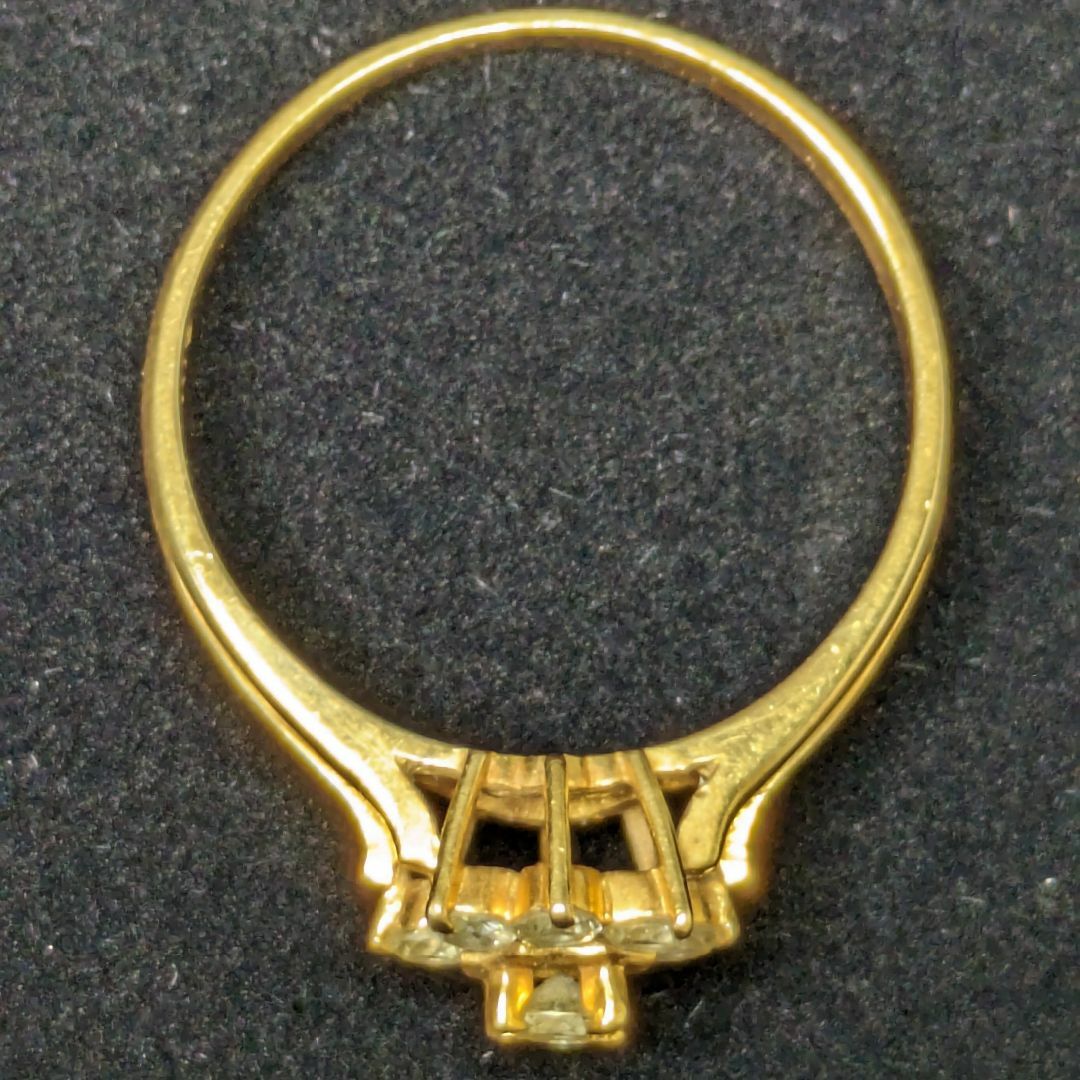 834 ダイヤリングK18YGイエローゴールド0.32ct13号 レディースのアクセサリー(リング(指輪))の商品写真