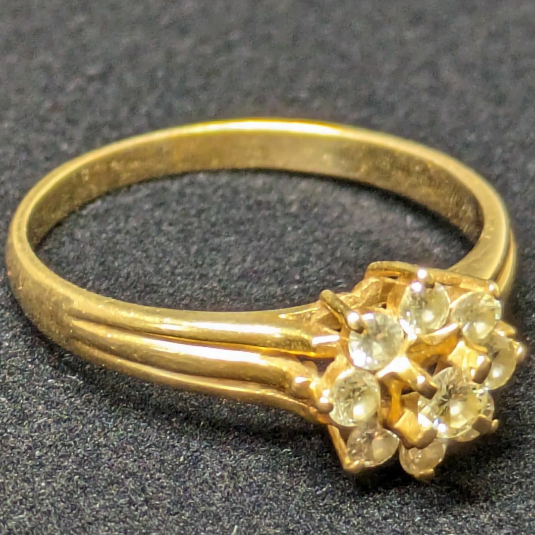 834 ダイヤリングK18YGイエローゴールド0.32ct13号 レディースのアクセサリー(リング(指輪))の商品写真