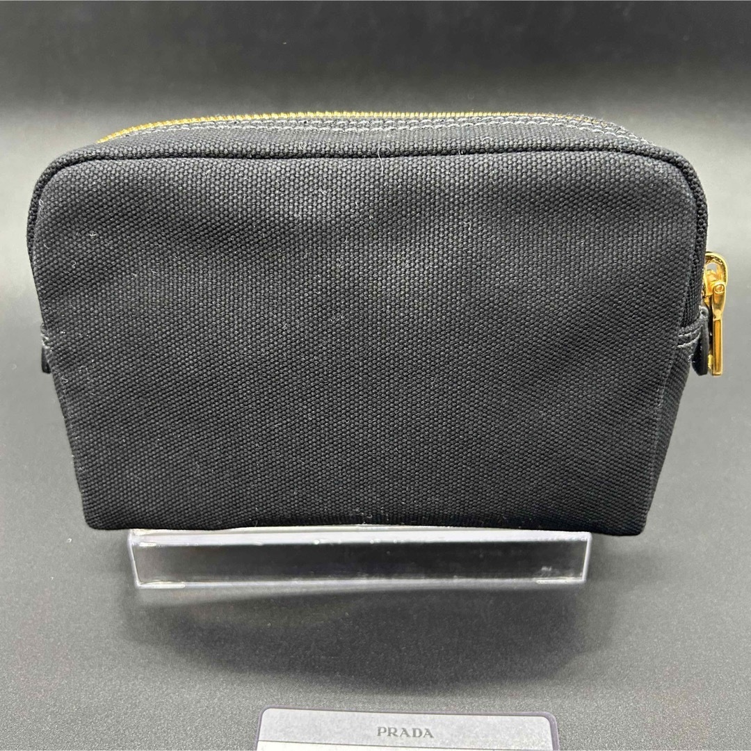 PRADA(プラダ)のPRADA プラダ　カナパ ポーチ 1NA021 キャンバス ブラック　未使用品 レディースのファッション小物(ポーチ)の商品写真