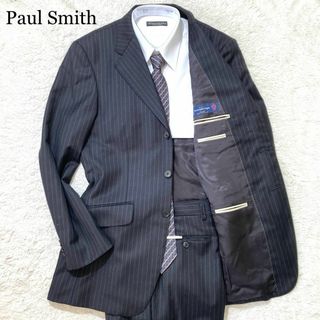 ポールスミス(Paul Smith)の【未使用級】ポールスミス スーツ ブラック 黒 ストライプ 総裏 L(その他)