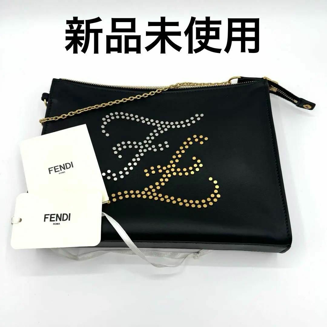 FENDI(フェンディ)の新品未使用 フェンディ クラッチバッグ 黒 7VA433 A8VD F15ZW レディースのバッグ(クラッチバッグ)の商品写真