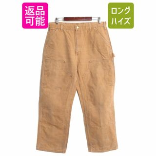 カーハート ダブルニー ダック ペインター パンツ メンズ 実寸 35 28.5 古着 ワーク CARHARTT 茶 ストレート ヘビーウェイト ブラウン 厚手(ワークパンツ/カーゴパンツ)