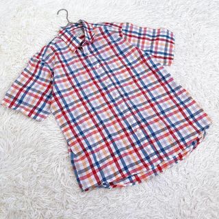 美品✨ field eye【フィールドアイ】チェック柄 トップス 半袖シャツ(Tシャツ/カットソー(七分/長袖))