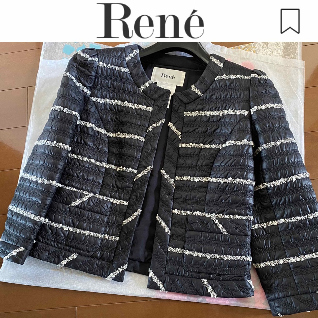 René(ルネ)の日曜迄値下中！定価12万極美品ルネtissue☆春ジャケット38 レディースのジャケット/アウター(その他)の商品写真