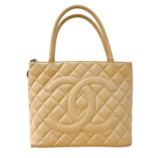 シャネル(CHANEL)の　シャネル CHANEL 復刻トート A01804  ベージュ　シルバー金具 キャビアスキン レディース トートバッグ(トートバッグ)