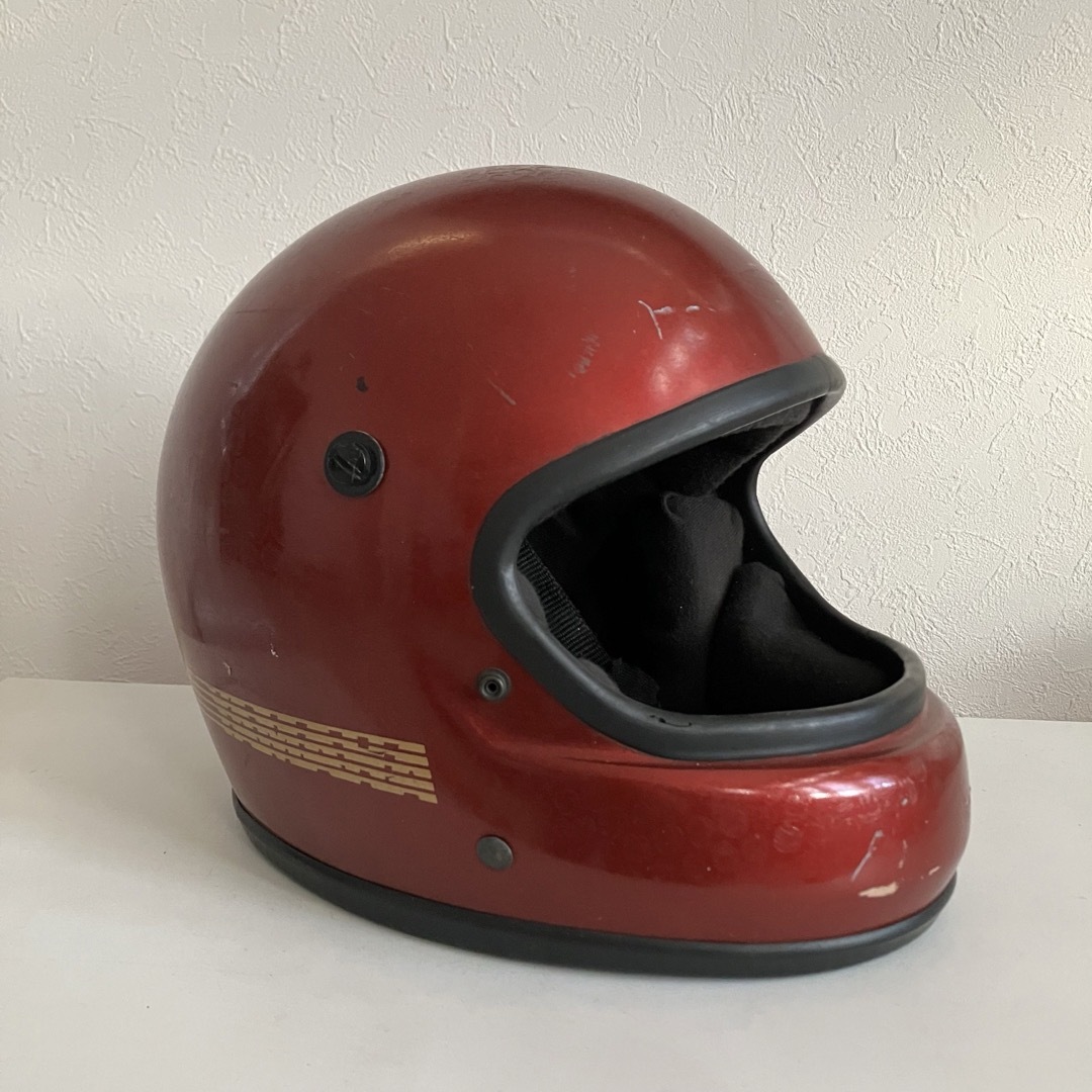 YAMAHA ビンテージヘルメット　1982年製　Sサイズ　フルフェイス　赤 自動車/バイクのバイク(ヘルメット/シールド)の商品写真