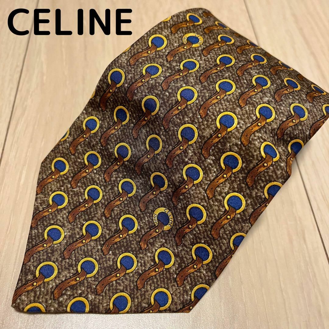 celine(セリーヌ)のCELINE セリーヌ　ネクタイ 　ブラウン　茶色 メンズのファッション小物(ネクタイ)の商品写真