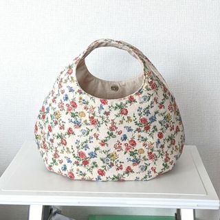 カラフルボタニカル　丸底　ころりんバッグ　ハンドメイド(バッグ)