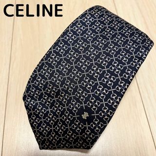 セリーヌ(celine)のCELINE セリーヌ　ネクタイ 　ネイビー　紺色(ネクタイ)