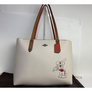 コーチ(COACH)の極美品☆コーチ COACH レザー ミッキー コラボ トート バッグ 肩掛け可能(トートバッグ)