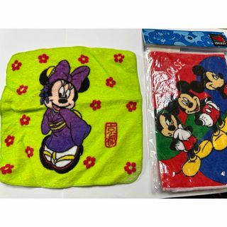 ディズニー(Disney)のミッキー＆ミニーマウス　ハンカチ2枚　新品未使用品(タオル)