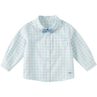 ギャップ(GAP)の【新品タグ付！】デイブベラ ギンガムチェック 春服 薄手 長袖 90(Tシャツ/カットソー)