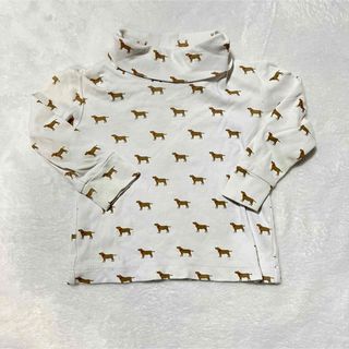 ベビーギャップ(babyGAP)のLittle English 犬 薄手 長袖 ロンＴ 春服18M小さめ(Tシャツ/カットソー)