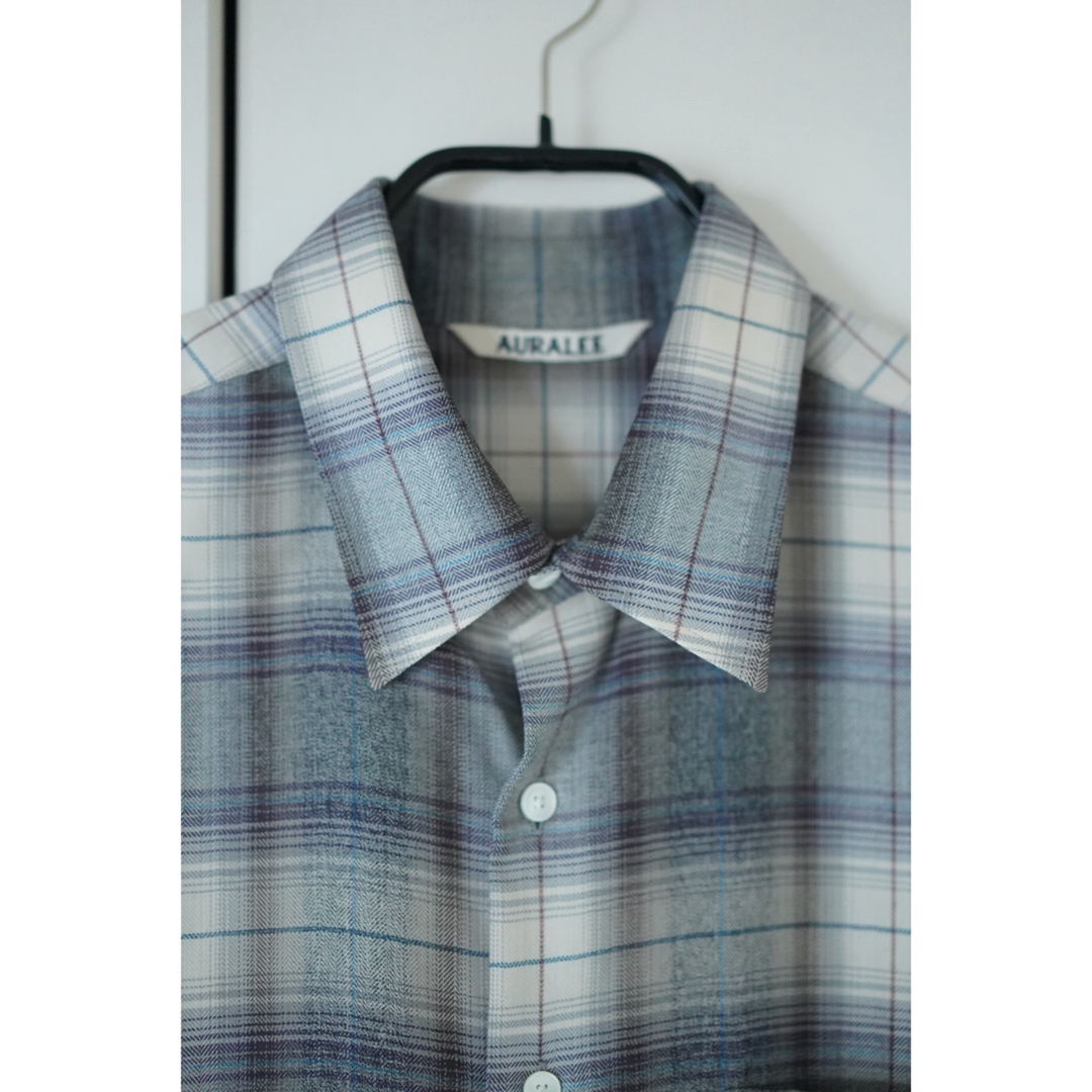 AURALEE(オーラリー)の23AW SUPER LIGHT WOOL CHECK SHIRTS 3 メンズのトップス(シャツ)の商品写真