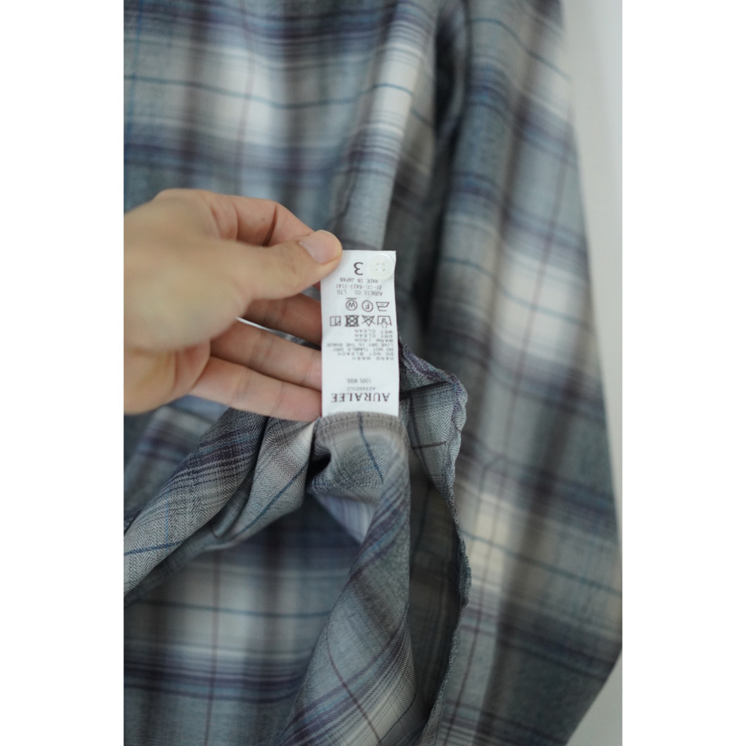 AURALEE(オーラリー)の23AW SUPER LIGHT WOOL CHECK SHIRTS 3 メンズのトップス(シャツ)の商品写真