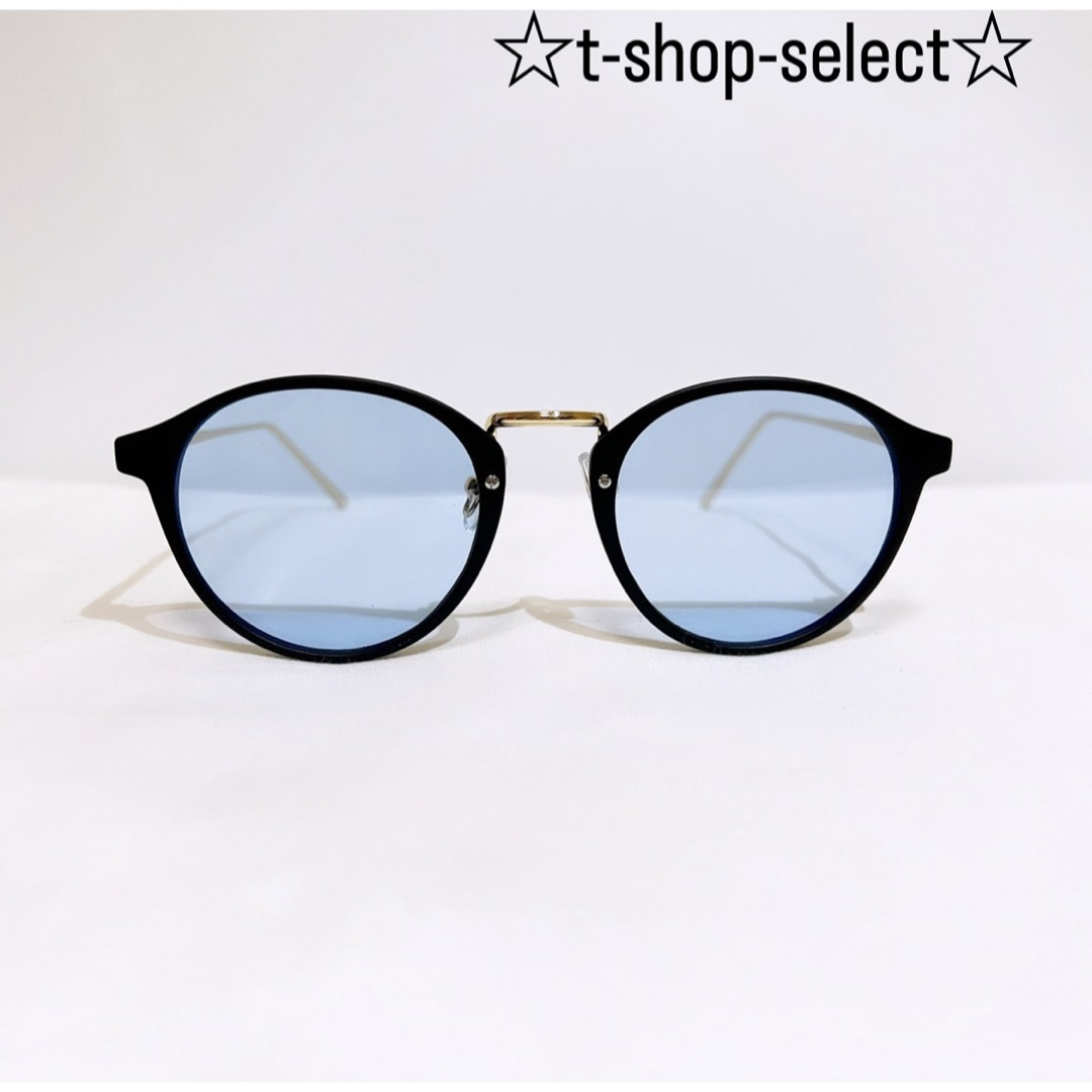 『新品』ゴールド ブルー ボストン サングラス メンズ レディース ライトブルー メンズのファッション小物(サングラス/メガネ)の商品写真