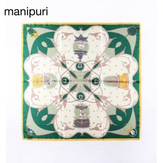 manipuri - 美品♡manipuri スノードームモチーフ 大判スカーフ　シルク100%