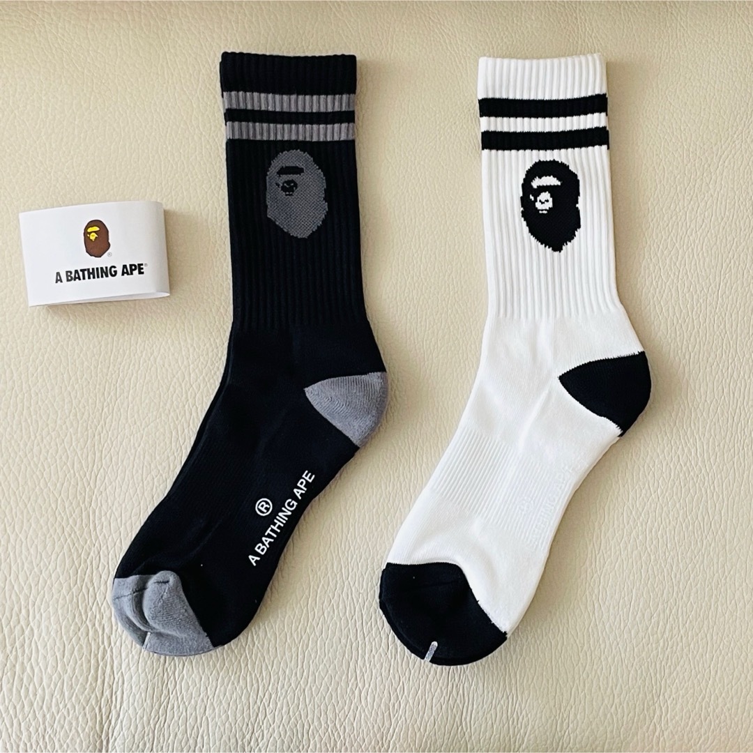 A BATHING APE(アベイシングエイプ)の大人気！アベイシングエイプA Bathing Ape ソックス2足 メンズのレッグウェア(ソックス)の商品写真