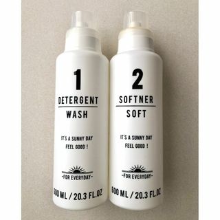 【600ml】洗剤・柔軟剤ボトル2本セット インテリアグッズ 洗濯(洗剤/柔軟剤)