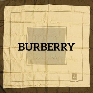 BURBERRY - ★BURBERRY★ スカーフ スクエア 人物 ロゴ ベージュ ブラウン
