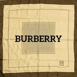 バーバリー(BURBERRY)の★BURBERRY★ スカーフ スクエア 人物 ロゴ ベージュ ブラウン(バンダナ/スカーフ)