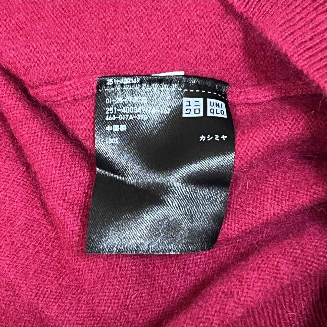 UNIQLO(ユニクロ)のUNIQLO ユニクロ カシミヤ100%ニット セーター Vネック M ピンク レディースのトップス(ニット/セーター)の商品写真