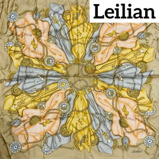 leilian - ★Leilian★ スカーフ 大判 チェーン 懐中時計 シルク ベージュ